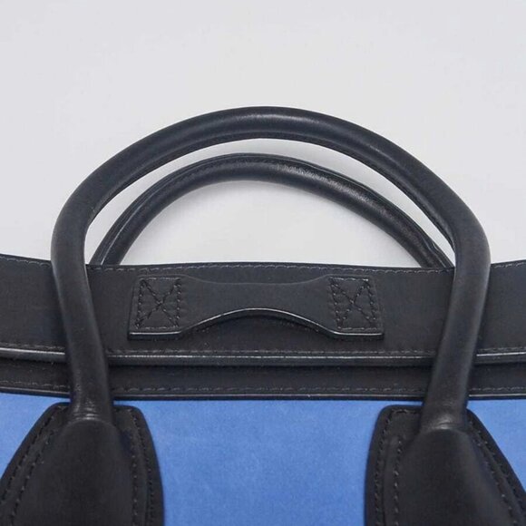 Celine Tri-Color Nubuck and Calfskin Leather Micro Luggage Tote Bag - Picture 6 of 12